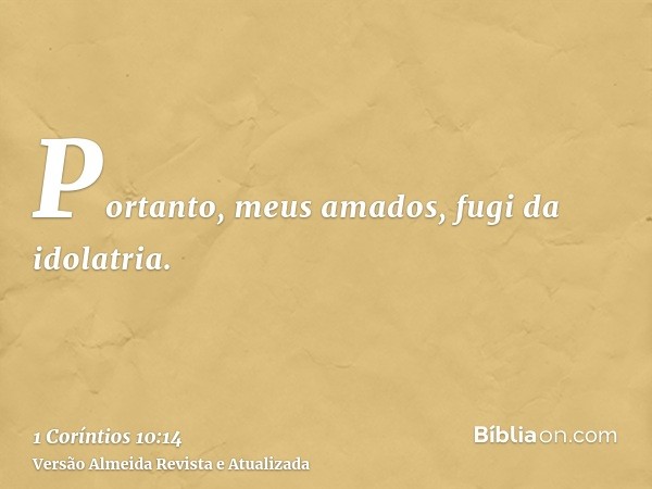 Portanto, meus amados, fugi da idolatria.