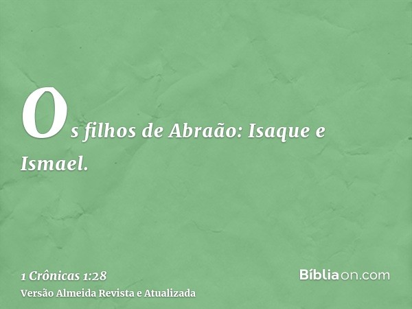 Os filhos de Abraão: Isaque e Ismael.