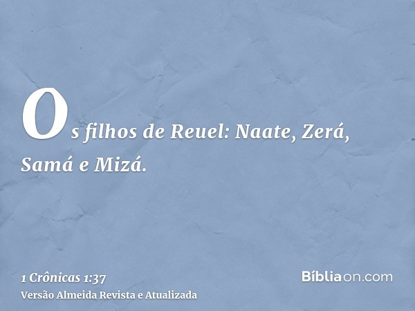 Os filhos de Reuel: Naate, Zerá, Samá e Mizá.