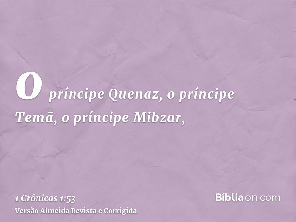 o príncipe Quenaz, o príncipe Temã, o príncipe Mibzar,