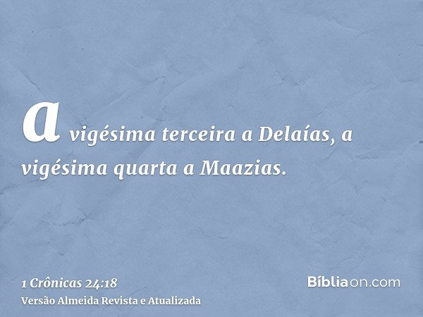 a vigésima terceira a Delaías, a vigésima quarta a Maazias.