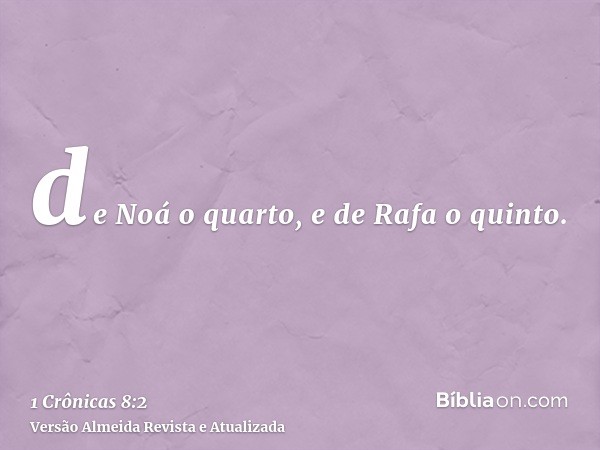 de Noá o quarto, e de Rafa o quinto.