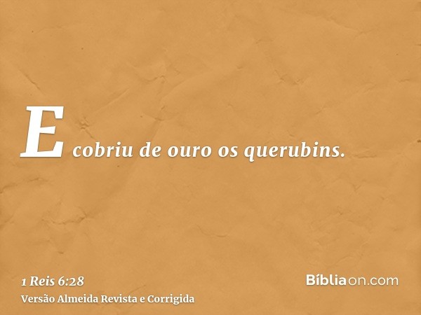 E cobriu de ouro os querubins.