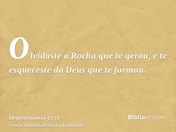 Olvidaste a Rocha que te gerou, e te esqueceste do Deus que te formou.