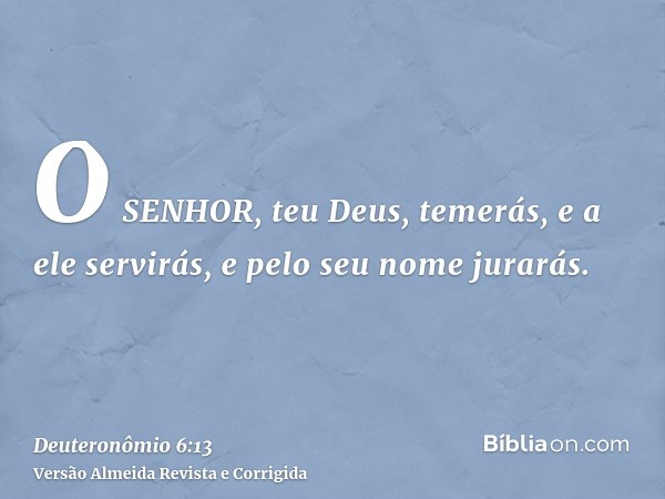 O SENHOR, teu Deus, temerás, e a ele servirás, e pelo seu nome jurarás.