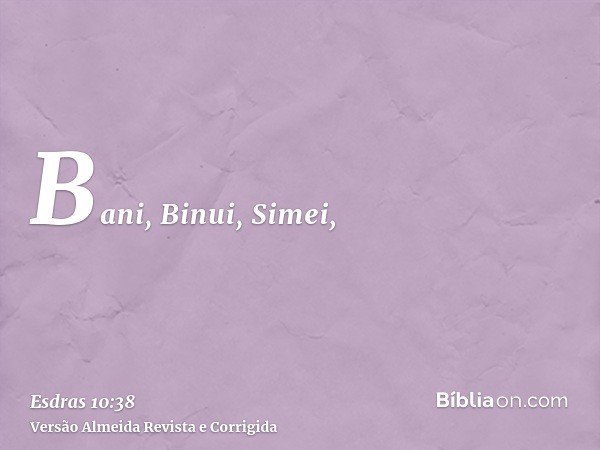 Bani, Binui, Simei,