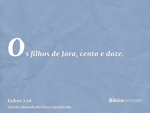 Os filhos de Jora, cento e doze.