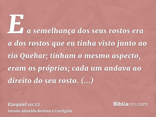 E a semelhança dos seus rostos era a dos rostos que eu tinha visto junto ao rio Quebar; tinham o mesmo aspecto, eram os próprios; cada um andava ao direito do s