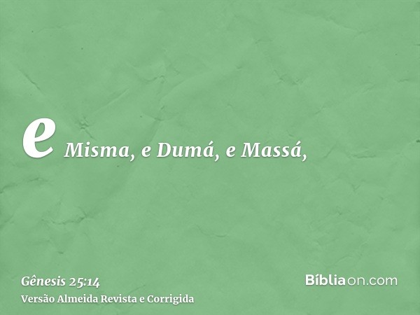 e Misma, e Dumá, e Massá,