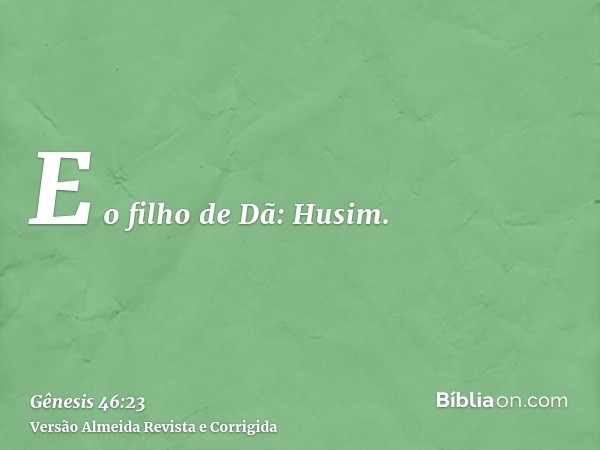 E o filho de Dã: Husim.