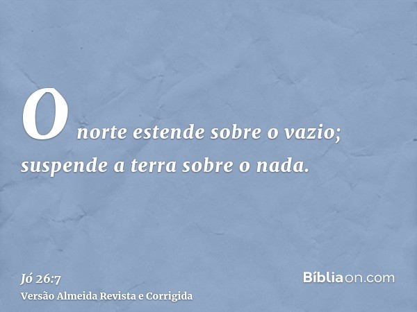 O norte estende sobre o vazio; suspende a terra sobre o nada.