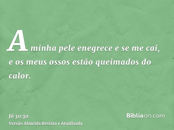 A minha pele enegrece e se me cai, e os meus ossos estão queimados do calor.