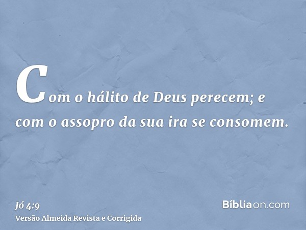 Com o hálito de Deus perecem; e com o assopro da sua ira se consomem.