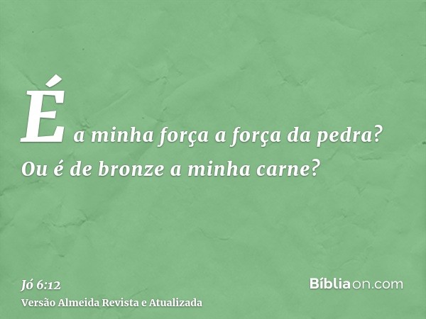 É a minha força a força da pedra? Ou é de bronze a minha carne?