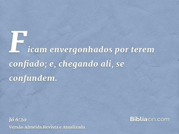 Ficam envergonhados por terem confiado; e, chegando ali, se confundem.