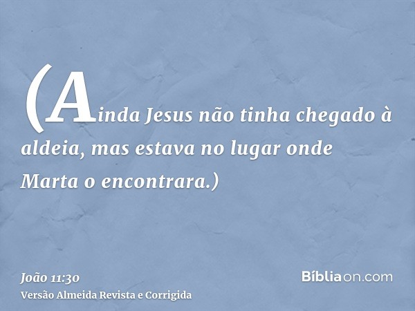 (Ainda Jesus não tinha chegado à aldeia, mas estava no lugar onde Marta o encontrara.)