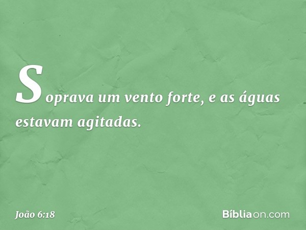 Soprava um vento forte, e as águas estavam agitadas. -- João 6:18