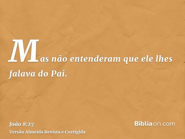 Mas não entenderam que ele lhes falava do Pai.