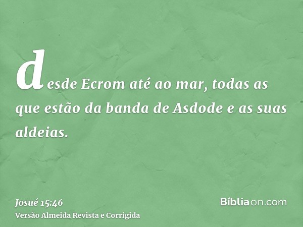 desde Ecrom até ao mar, todas as que estão da banda de Asdode e as suas aldeias.