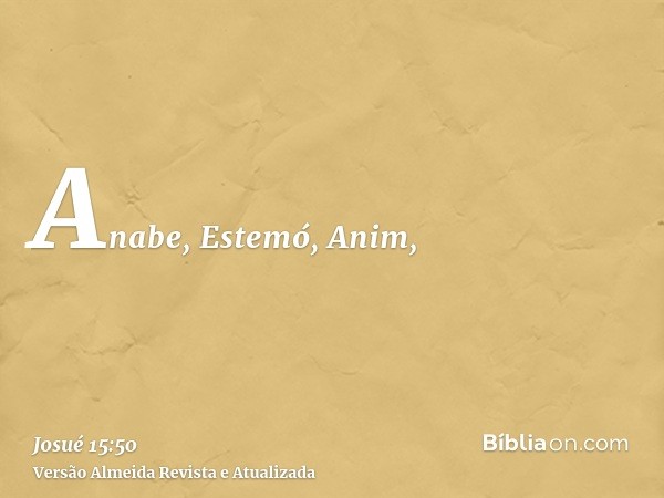 Anabe, Estemó, Anim,