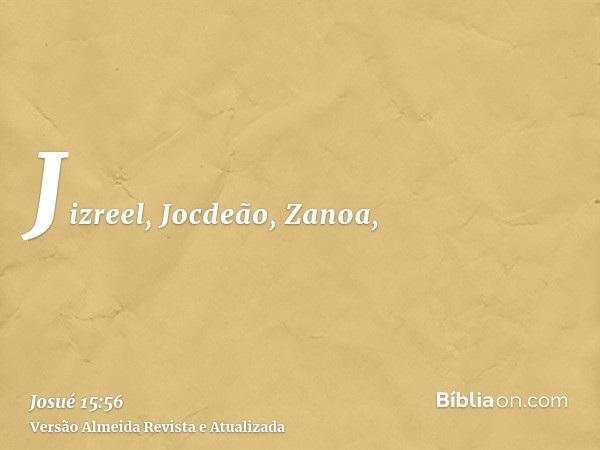 Jizreel, Jocdeão, Zanoa,