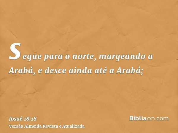 segue para o norte, margeando a Arabá, e desce ainda até a Arabá;