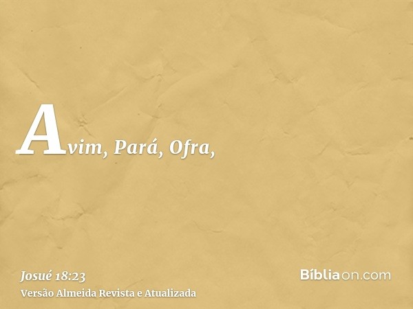 Avim, Pará, Ofra,