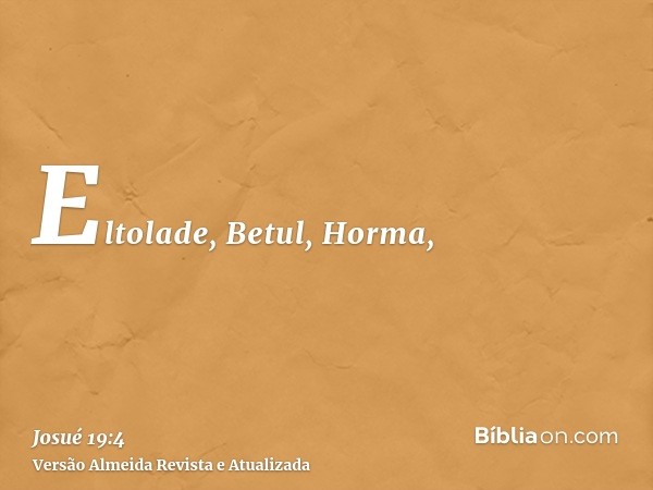 Eltolade, Betul, Horma,