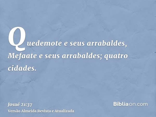 Quedemote e seus arrabaldes, Mefaate e seus arrabaldes; quatro cidades.