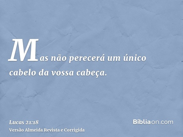 Mas não perecerá um único cabelo da vossa cabeça.