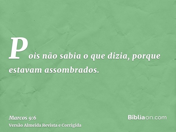 Pois não sabia o que dizia, porque estavam assombrados.