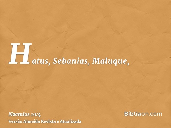 Hatus, Sebanias, Maluque,