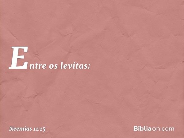 Entre os levitas: -- Neemias 11:15