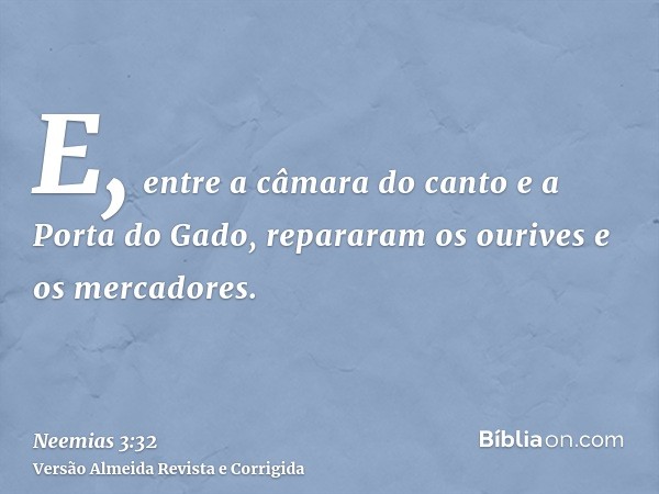 E, entre a câmara do canto e a Porta do Gado, repararam os ourives e os mercadores.