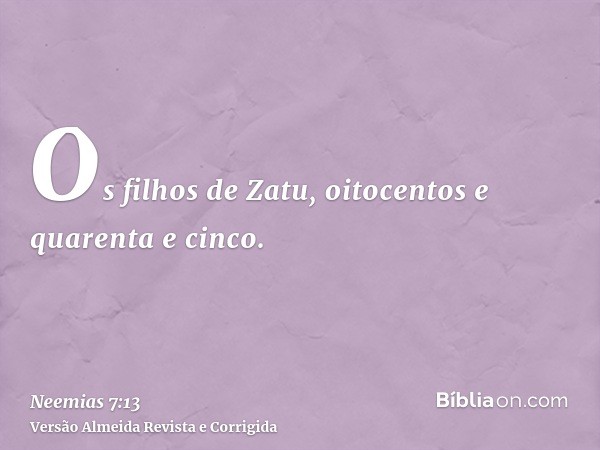 Os filhos de Zatu, oitocentos e quarenta e cinco.