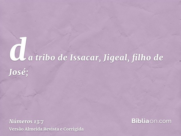da tribo de Issacar, Jigeal, filho de José;