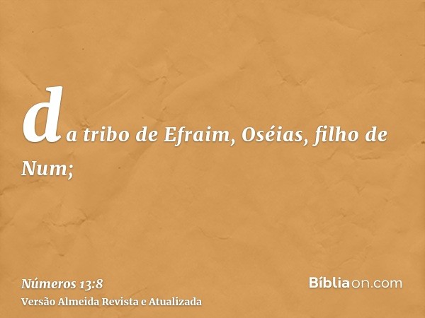 da tribo de Efraim, Oséias, filho de Num;