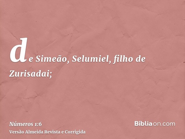 de Simeão, Selumiel, filho de Zurisadai;