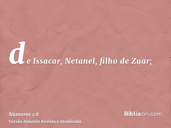 de Issacar, Netanel, filho de Zuar;