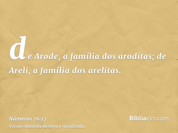 de Arode, a família dos aroditas; de Areli, a família dos arelitas.