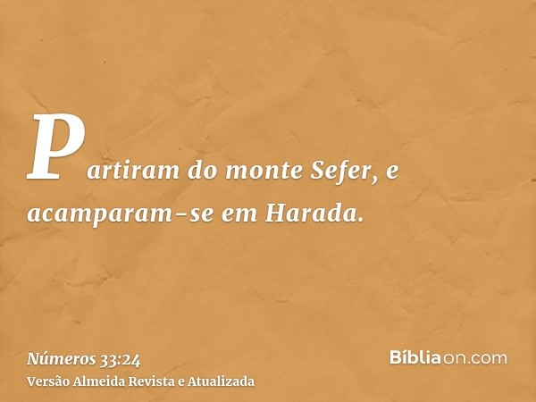 Partiram do monte Sefer, e acamparam-se em Harada.