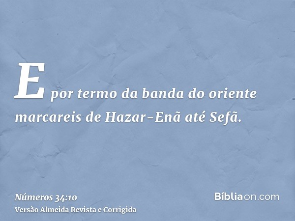 E por termo da banda do oriente marcareis de Hazar-Enã até Sefã.