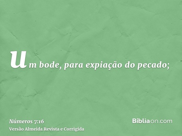 um bode, para expiação do pecado;