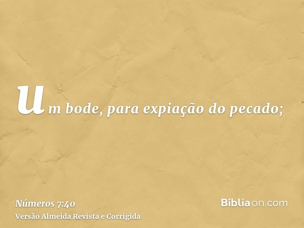 um bode, para expiação do pecado;