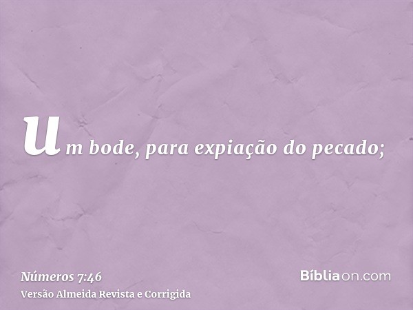 um bode, para expiação do pecado;