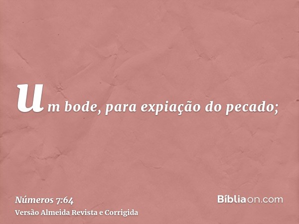 um bode, para expiação do pecado;