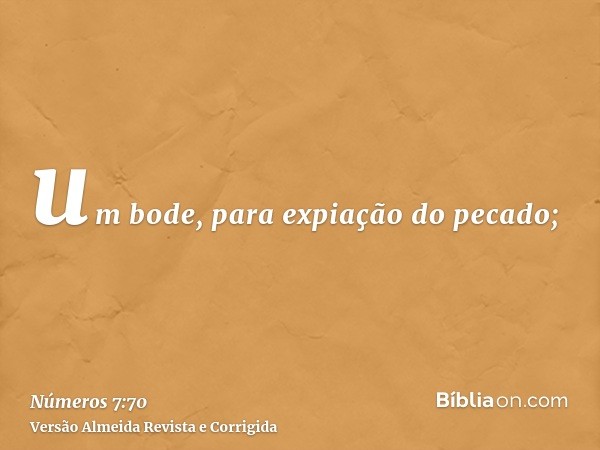 um bode, para expiação do pecado;