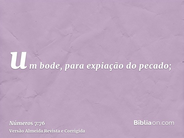 um bode, para expiação do pecado;