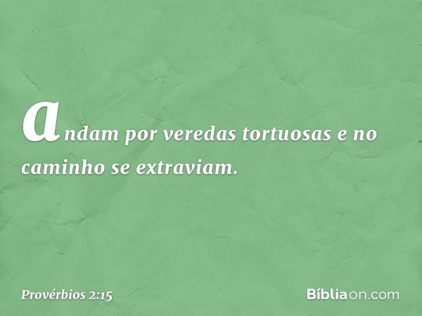 andam por veredas tortuosas
e no caminho se extraviam. -- Provérbios 2:15