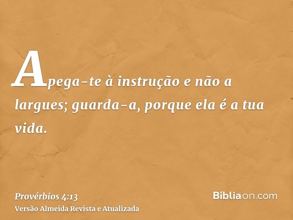 Apega-te à instrução e não a largues; guarda-a, porque ela é a tua vida.